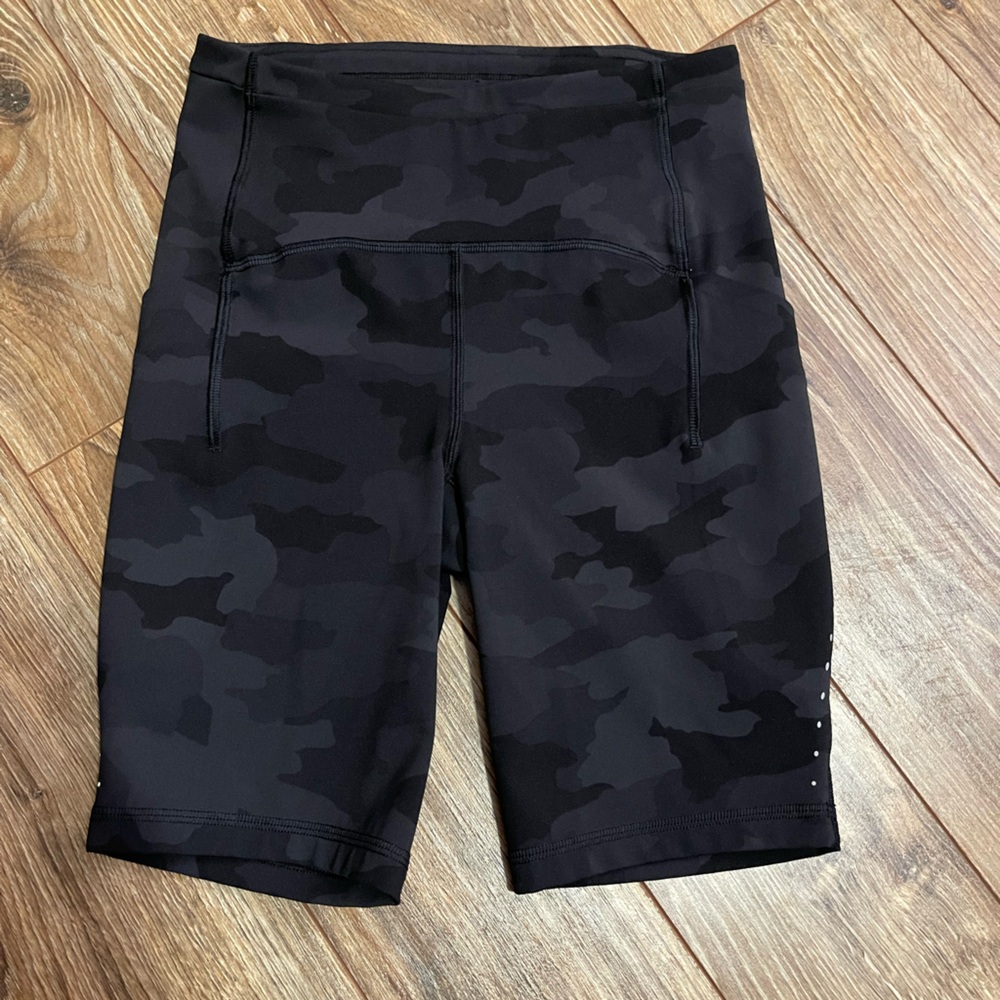 Lululemon Black Camo Bike Shorts
